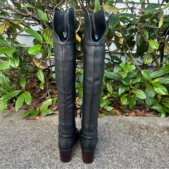 Tory Burch Bowie Black Leather Chunky Over The Knee Boots 6.5 - Picture 5 of 11
